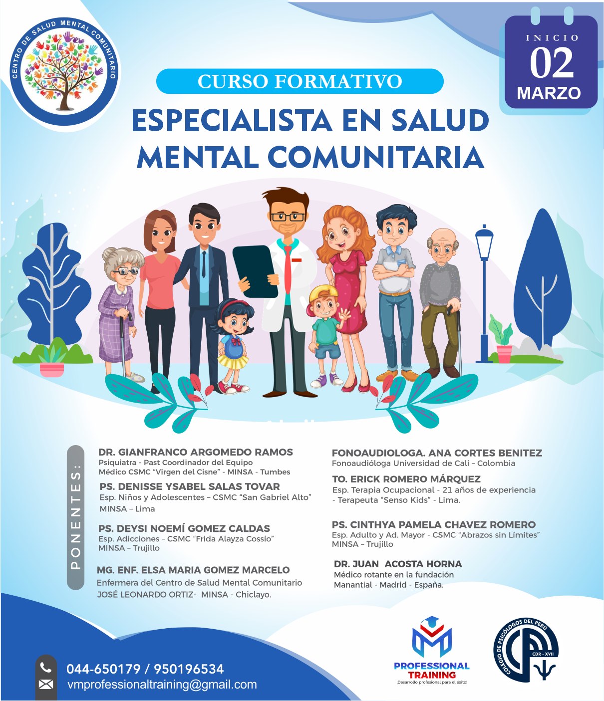 CURSO FORMATIVO ESPECIALISTA EN SALUD MENTAL COMUNITARIA  2024