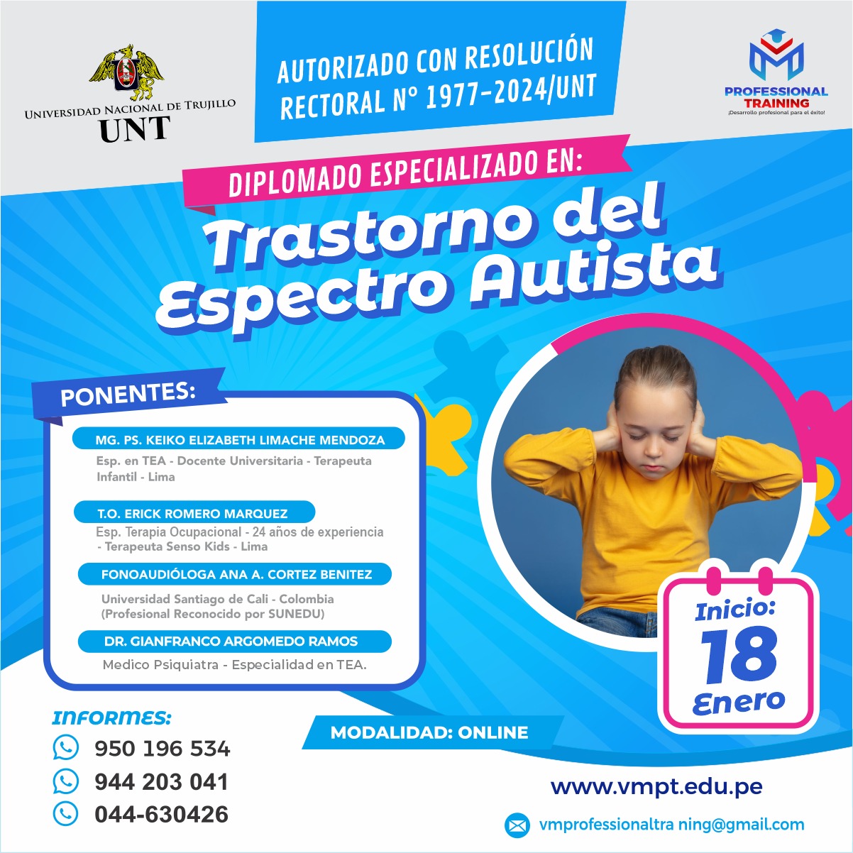 DIPLOMADO ESPECIALIZADO EN TRASTORNO DEL ESPECTRO AUTISTA 2025